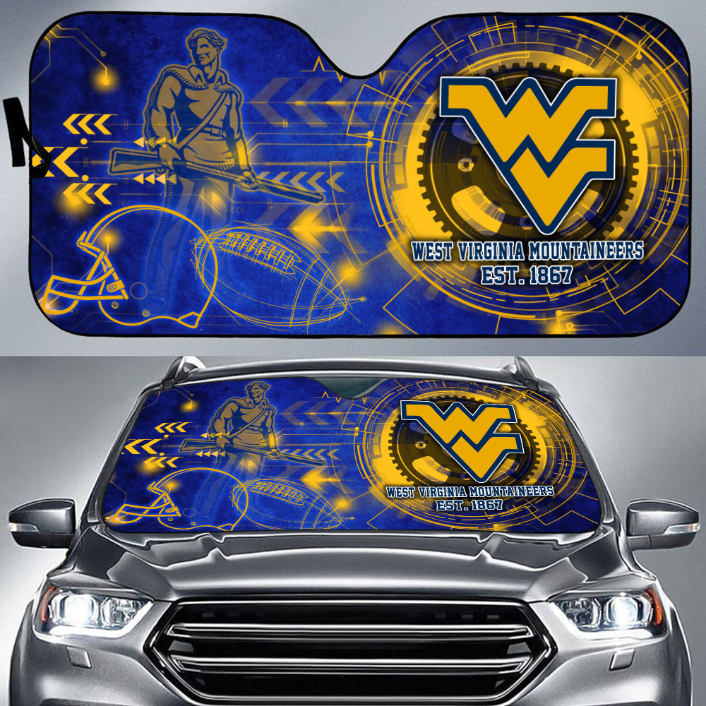 West-Virginia-Mountaineers-NCAA-Car-Sun-Shade-CSS0671 West Virginia Mountaineers NCAA Car Sun Shade CSS0671