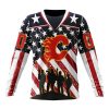 Custom NHL Calgary Flames Specialized Kits For Honor US's Military Unisex Sweatshirt SWS1023