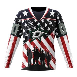 Custom NHL Dallas Stars Specialized Kits For Honor US's Military Unisex Sweatshirt SWS1056