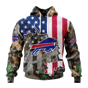 Customized NFL Buffalo Bills USA Flag Camo Realtree Hunting Unisex Hoodie TH0919