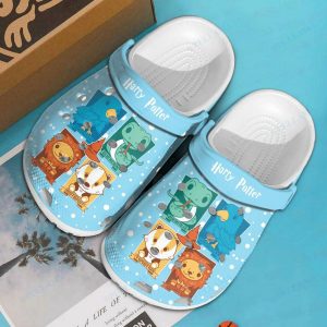 Harry Potter Hogwarts 4 Houses Chibi Crocs Crocband Clog Comfortable Water Shoes BCL1770