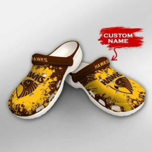 Hawthorn Hawks Custom Name Crocs Crocband Clog Comfortable Water Shoes BCL1748