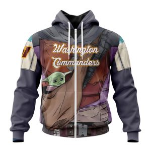 Personalized NFL Washington Football Team Specialized Mandalorian And Baby Yoda Unisex Zip Hoodie TZH1127
