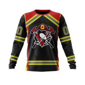 Personalized Pittsburgh Penguins Honor Firefighter Unisex Sweatshirt SWS3753