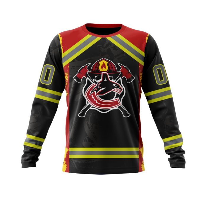 Personalized Vancouver Canucks Honor Firefighter Unisex Sweatshirt SWS3805