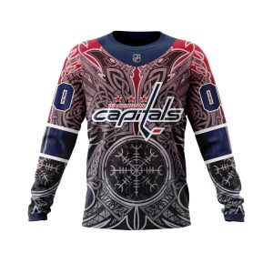 Personalized Washington Capitals Dark Norse Viking Symbols Unisex Sweatshirt SWS3821