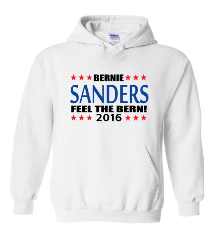 Bernie Sanders Democrat President 2016 "Feel The Bern" Hooded Sweatshirt Hoodie