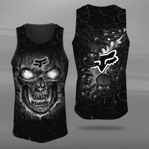 Fox Racing Skull Unisex Tank Top Basketball Jersey Style Gym Muscle Tee JTT579