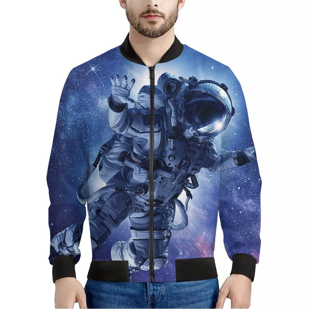 Astronaut On Space Mission Print Bomber Jacket – We sell presents, you ...