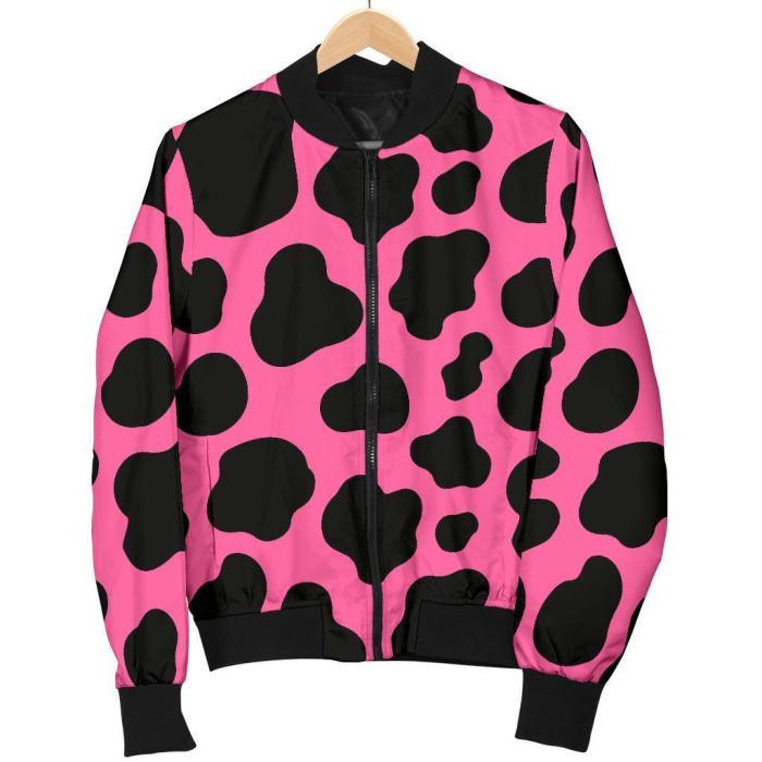 Brown And White Cow Print Men's Bomber Jacket main image 0