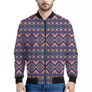 Native American Navajo Tribal Print Bomber Jacket