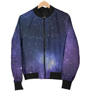 Nebula Universe Galaxy Deep Space Print Bomber Jacket