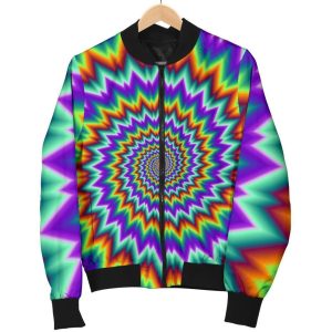 Psychedelic Spiral Optical Illusion Bomber Jacket