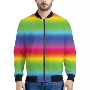 Rainbow Print Bomber Jacket