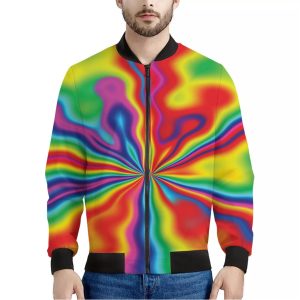 Rainbow Psychedelic Print Bomber Jacket