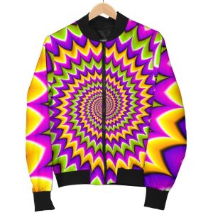 Twisted Colors Moving Optical Illusion Bomber Jacket