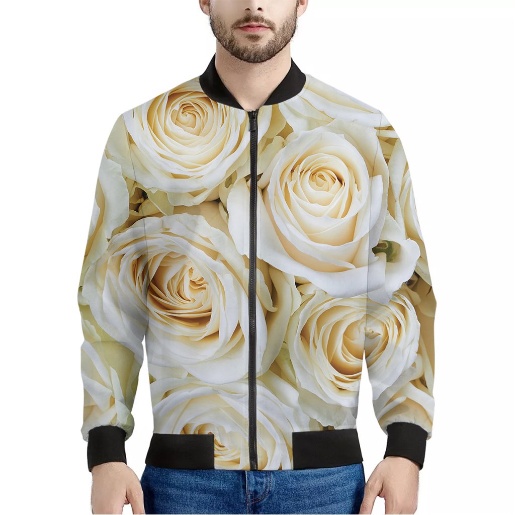 Embossed Rose Bomber Jacket
