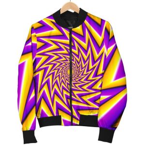 Yellow Big Bang Moving Optical Illusion Bomber Jacket