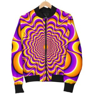Yellow Splashing Moving Optical Illusion Bomber Jacket