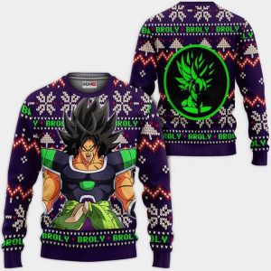 Broly Ugly Christmas Sweater Pullover Hoodie Custom Anime Xmas Gifts