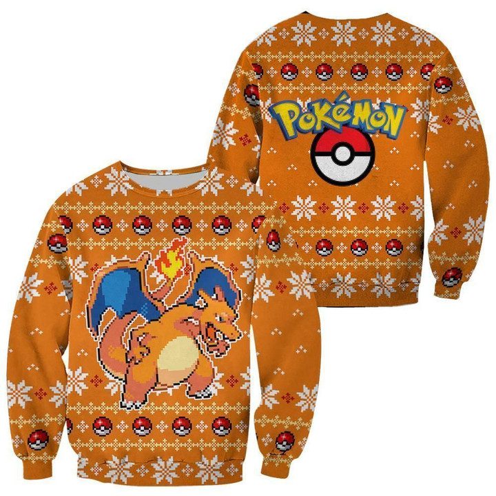 Charizard-Ugly-Christmas-Sweater-Pullover-Hoodie-Custom-Xmas-Gift Charizard Ugly Christmas Sweater Pullover Hoodie Custom Xmas Gift