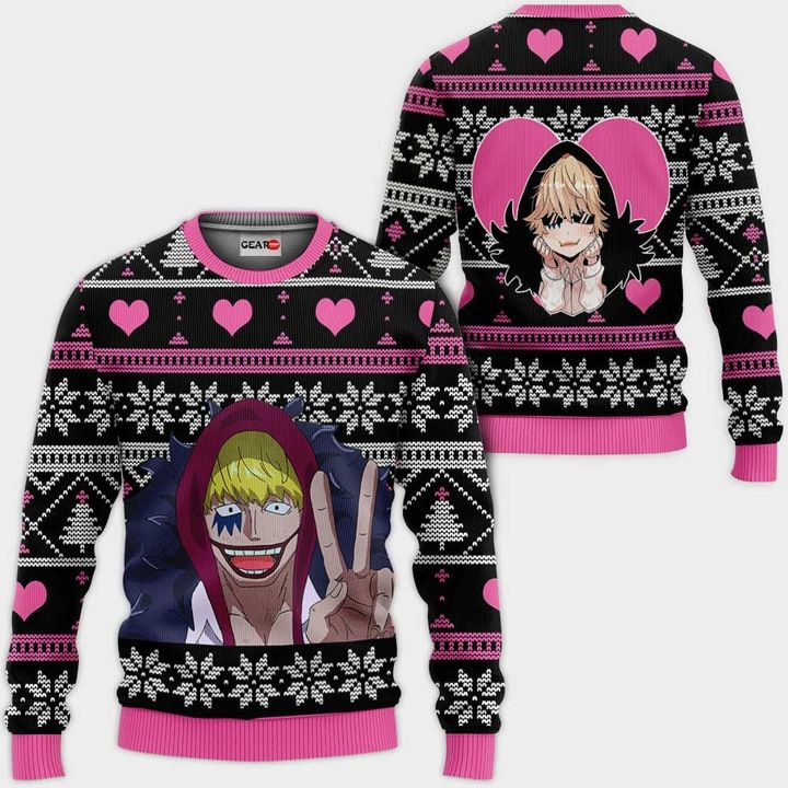 Donquixote-Rosinante-Ugly-Christmas-Sweater-Pullover-Hoodie-Custom-One-Piece-Anime-Xmas-Gifts Donquixote Rosinante Ugly Christmas Sweater Pullover Hoodie Custom One Piece Anime Xmas Gifts