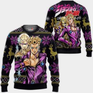 Giorno Giovanna Ugly Christmas Sweater Pullover Hoodie Custom Anime JJBA Xmas Gifts