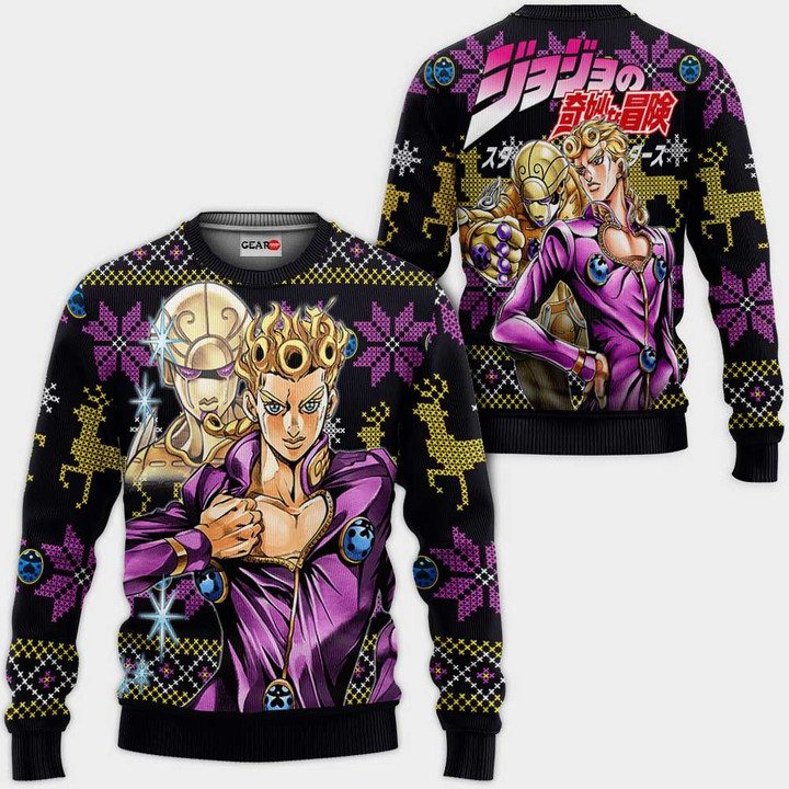 Giorno-Giovanna-Ugly-Christmas-Sweater-Pullover-Hoodie-Custom-Anime-JJBA-Xmas-Gifts Giorno Giovanna Ugly Christmas Sweater Pullover Hoodie Custom Anime JJBA Xmas Gifts