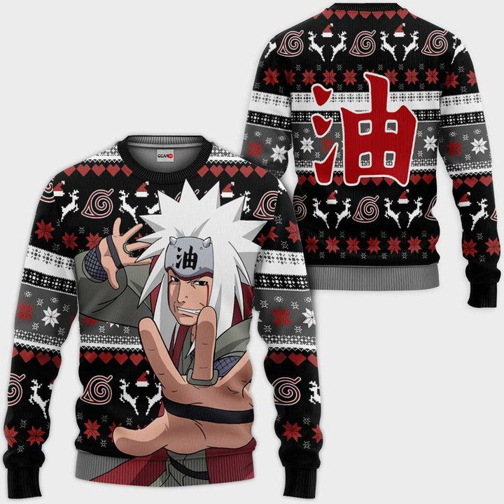 Jiraiya-Ugly-Christmas-Sweater-Pullover-Hoodie-Custom-Anime Jiraiya Ugly Christmas Sweater Pullover Hoodie Custom Anime
