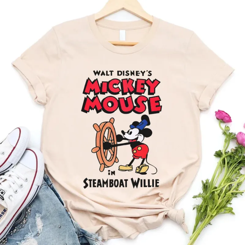 Mickey-Mouse-1928-Co-Steamboat-Willie-Kid-Tee-Unisex-T-Shirt Mickey Mouse 1928 Co Steamboat Willie Kid Tee - Unisex T-Shirt