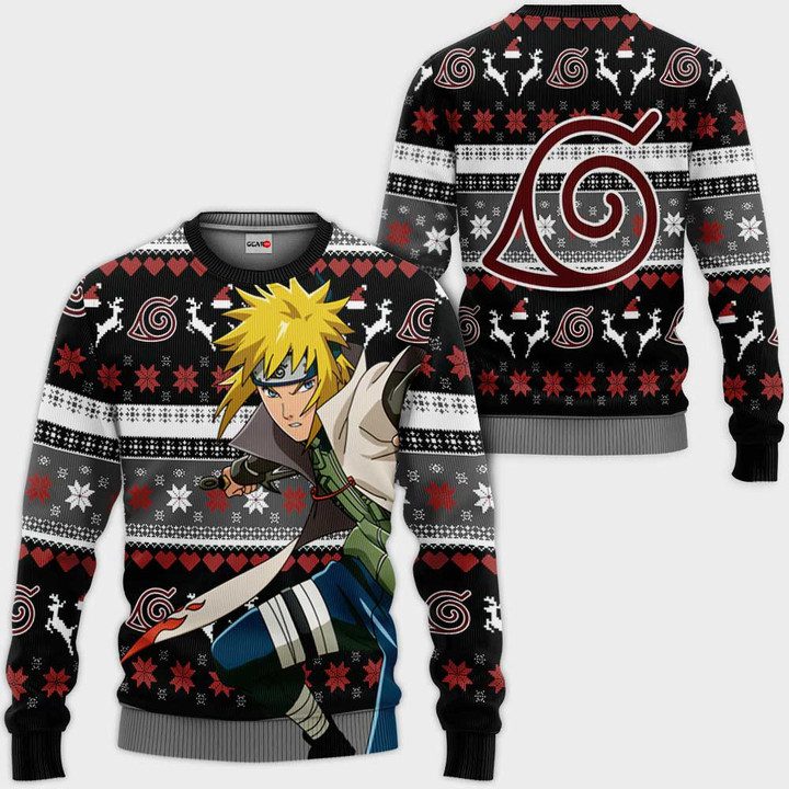 Minato-Namikaze-Ugly-Christmas-Sweater-Pullover-Hoodie-Custom-Anime Minato Namikaze Ugly Christmas Sweater Pullover Hoodie Custom Anime