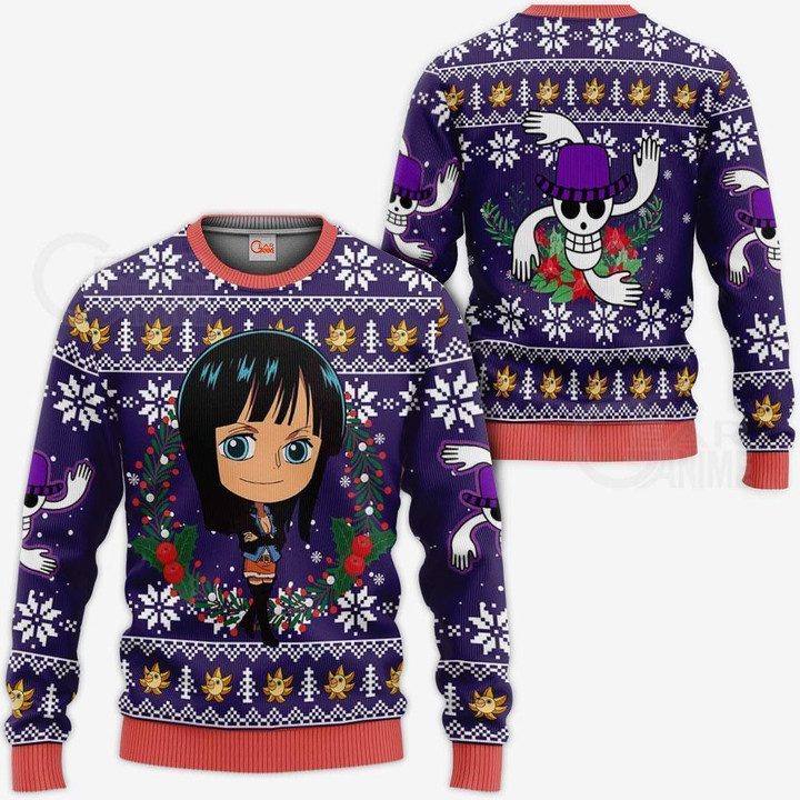 Nico-Robin-Ugly-Christmas-Sweater-Pullover-Hoodie-One-Piece-Anime-Xmas Nico Robin Ugly Christmas Sweater Pullover Hoodie One Piece Anime Xmas