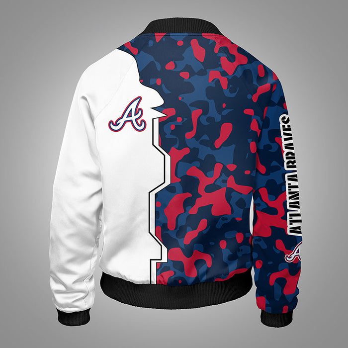 Atlanta Braves Camouflage Red Blue Bomber Jacket TBJ4341 We sell