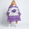 Custom NHL Minnesota Wild Lavender Hockey Fights Cancer Oodie Blanket Hoodie Wearable Blanket