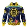 Customized NHL Boston Bruins Specialized Jersey With SpongeBob Unisex Pullover Hoodie