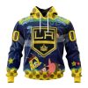 Customized NHL Los Angeles Kings Specialized Jersey With SpongeBob Unisex Pullover Hoodie