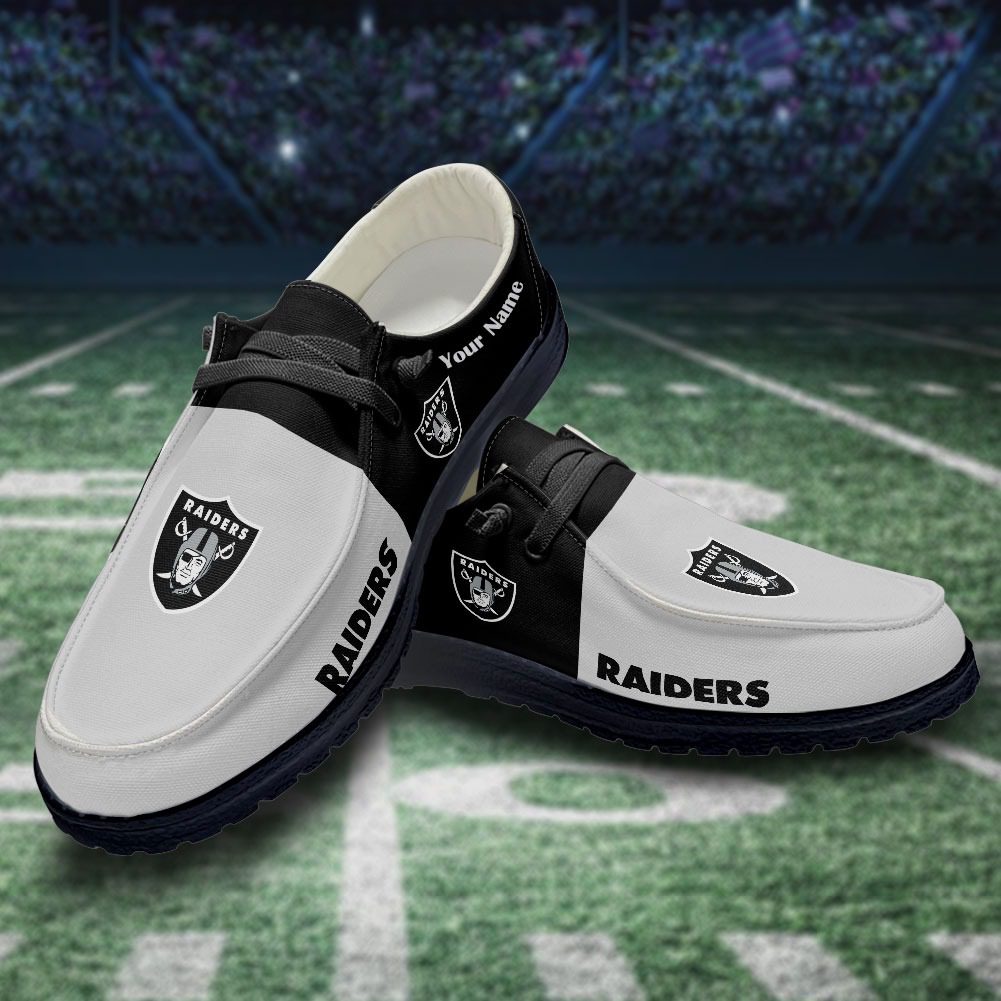 NFL Las Vegas Raiders Hey Dude Shoes Wally Lace Up Loafers Moccasin