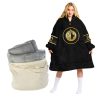 Personalized Black Golden NHL Winnipeg Jets Oodie Blanket Hoodie Wearable Blanket