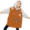 Texas Longhorns - Personalize Oodie Blanket Hoodie Wearable Blanket