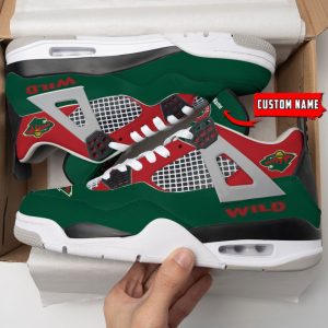 Minnesota Wild NHL Premium Jordan 4 Sneaker Personalized Name Shoes JD4658