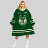 NBA Milwaukee Bucks Personalized Oodie Blanket Hoodie Wearable Blanket Snuggie Hoodie