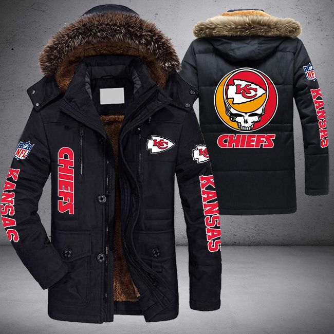 NFL-Kansas-City-Chiefs-Skull-Parka-Jacket-Fleece-Coat-Winter-PJF1147 NFL Kansas City Chiefs Skull Parka Jacket Fleece Coat Winter PJF1147