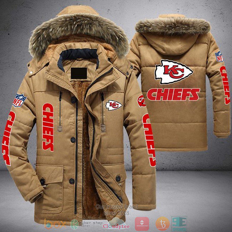 NFL Kansas City Chiefs logo Parka Jacket Fleece Coat Winter PJF1137