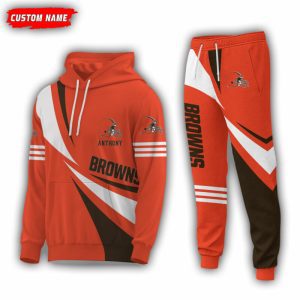 Personalized Name Cleveland Browns NFL Combo Sport 3D Hoodie - Zip Hoodie - Sweatshirt - Tshirt & Jogger