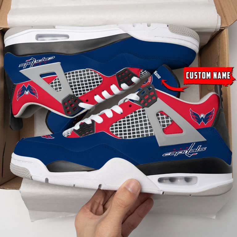 Washington-Capitals-NHL-Premium-Jordan-4-Sneaker-Personalized-Name-Shoes-JD4673 Washington Capitals NHL Premium Jordan 4 Sneaker Personalized Name Shoes JD4673