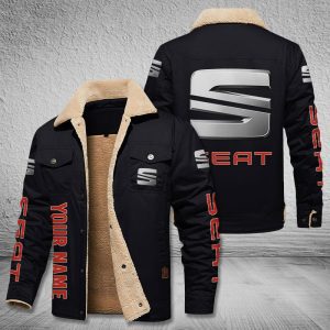 Seat Cars Logo Personalized Fleece Cargo Jacket Winter Jacket FCJ1029