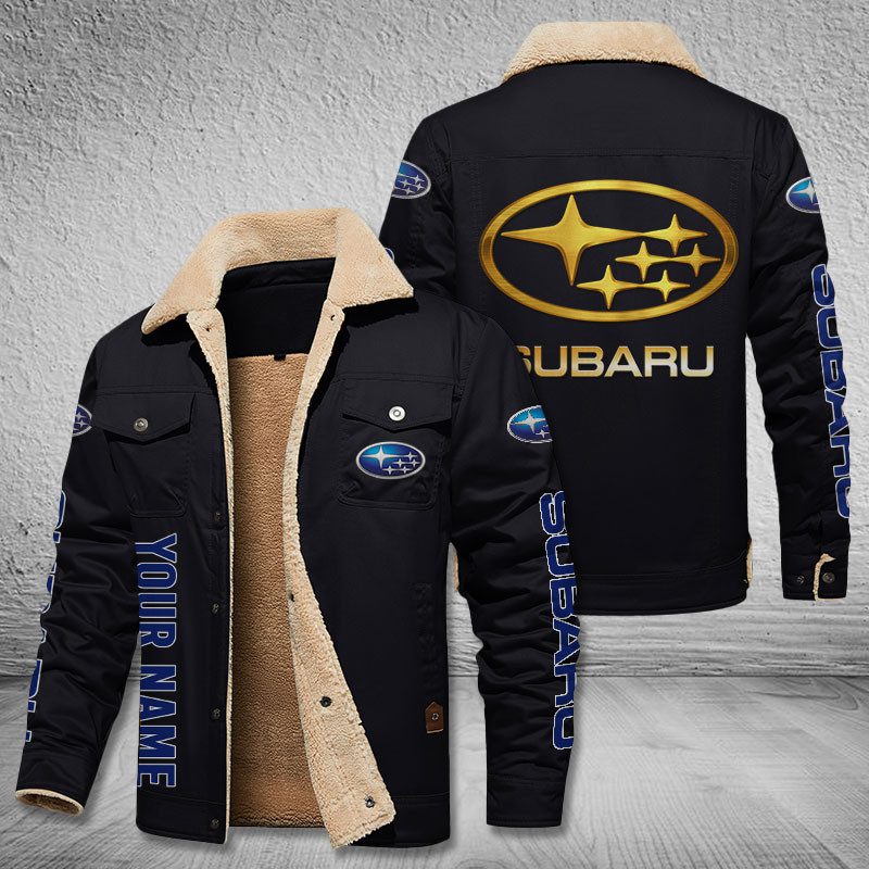 Subaru-Cars-Logo-Personalized-Fleece-Cargo-Jacket-Winter-Jacket-FCJ1030 Subaru Cars Logo Personalized Fleece Cargo Jacket Winter Jacket FCJ1030
