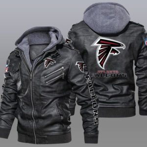 Atlanta Falcons Black Brown Leather Jacket LIZ203