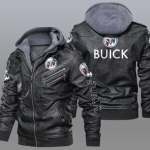 Buick Black Brown Leather Jacket LIZ033