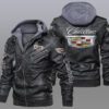 Cadillac Black Brown Leather Jacket LIZ037